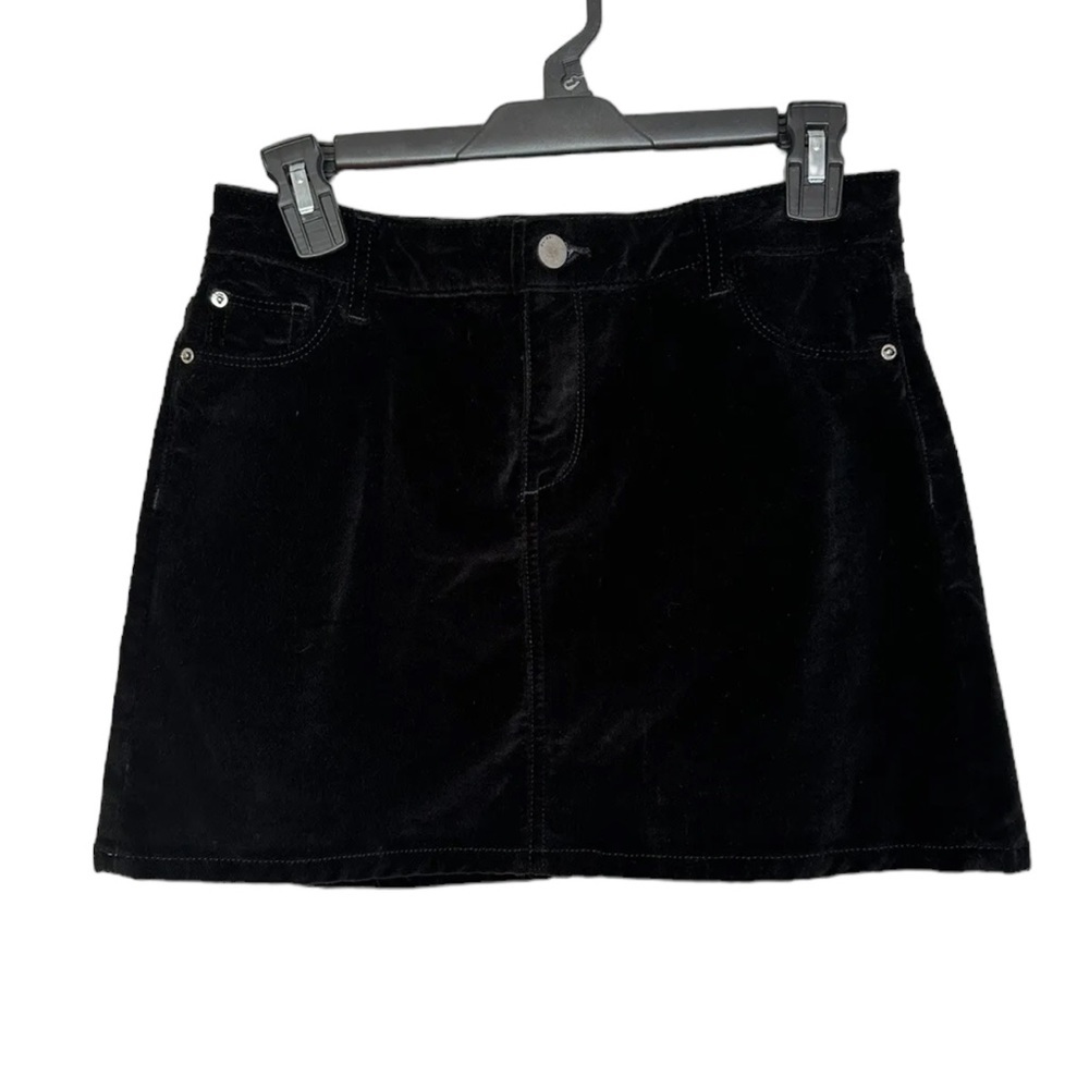 DL1961 Girl's Jenny Mini Black Velvet Dreamer Skirt Size 16 (B156)